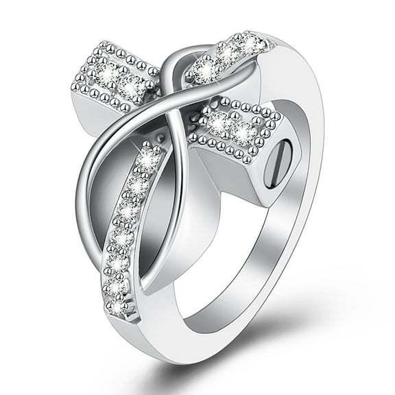 Cross Locket Urn Ring Infinity Love Funeral Memorial Cremation Urn Ring Keepsake Jewelry for Ashes Holder