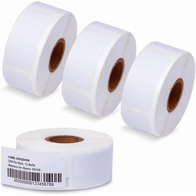 YWC-4 Rouleaux d'Étiquettes Dymo Compatibles 1 Pouces x 2-1/8 Pouces Étiquettes Polyvalentes de Remplacement pour Dymo 30336 Étiquettes de Code-Barres pour Dymo Labelwriter 450, 450 Turbo, Dymo 4TG Imprimantes de Bureau