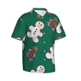 thumbnail image 2 of Bixox Men's Hawaiian Shirts Men's Gingerbread Snowman Cookies Print Short-Sleeve Shirt-X-Large, 2 of 8