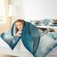 thumbnail image 4 of Feelyou Bear Riding Shark Bedding Comforter Set for Kids, Kawaii Cartoon Animal Twin Comforter Sets, Cute Sealife Reversible Bedding Set, Super Cozy Room Decor, 2 Pieces, 4 of 8