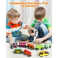 thumbnail image 3 of Vanmor Wooden Magnetic Train Set for Kids, 10-Piece Educational Toy Cars with Magnets, Includes Storage Bag, Skill-Building Wooden Trains for Boys & Girls, for Kids 3-5 and 4-8 Years, 3 of 8