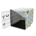 thumbnail image 3 of Dino Dog Crate Cover, Dinosaur Animal Cartoon Themed Print, Easy to Use Pet Kennel Cover Small Dogs Puppies Kittens, 7 Sizes, Yellow Green Sky Blue, by Ambesonne, 3 of 6