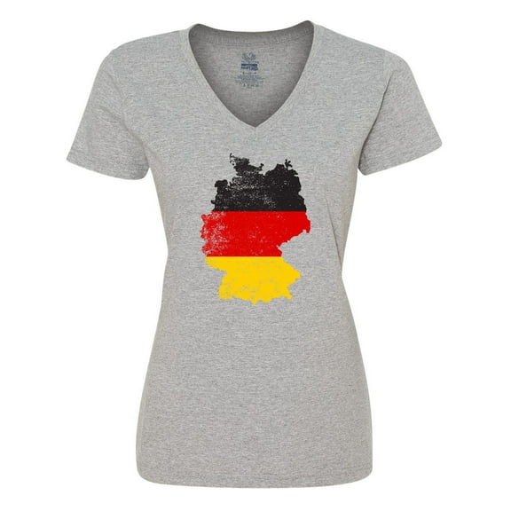 Inktastic German Map Flag Women's V-Neck T-Shirt