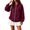 Wine, variant on Stralyhd Full Zip Up Hoodies for Women 2026 Fall Winter Oversized Jacket with Pockets Drawstring Cozy Sweatshirt Hooded Outfits Drop Shoulder Sweatshirt Hot Pink 2XL