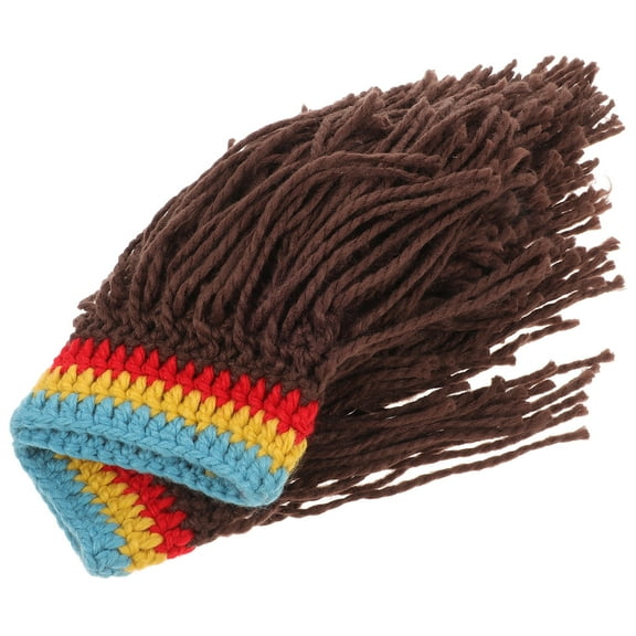 OFFIGAM Cozy Knit Wig Hat for Men and Women, Warm and Stylish Coffee-Colored Headwear, Perfect for All Ages