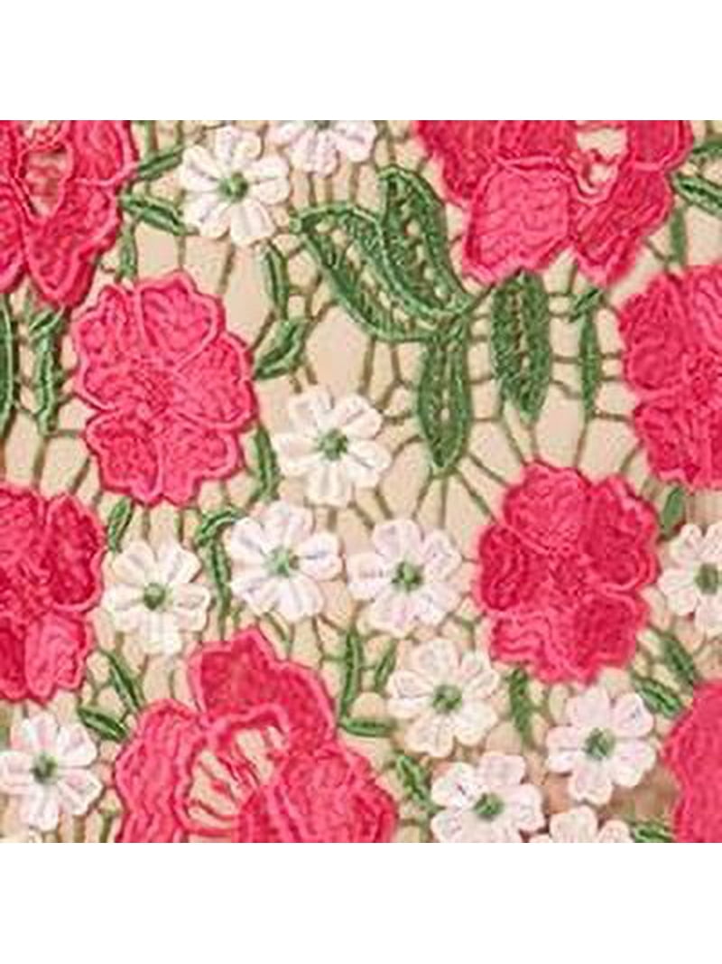 xscape floral embroidered dress Women's Floral Corset Fit Flare Mini Dress with Pockets | Blue main image 1