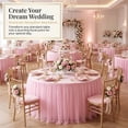 thumbnail image 3 of Artrylin 6ft Long Pink Tulle Table Skirt for Rectangle Round Tables 3-Layer Ruffle Desk Teacher Skirt for Princess Girls Birthday Party Cake Dessert Classroom Dorm Decor, 3 of 5