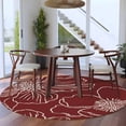 thumbnail image 3 of Round Rug 6Ft Washable Non-Slip, Red Flowers Circle Area Rugs for Living Room Bedroom, Spring Floral Botanical Modern Art Indoor Floor Mats Carpet Runner for Home Decor Aesthetic, 3 of 8