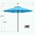 thumbnail image 5 of ABCCANOPY 9ft Outdoor Market Hand Push Patio Umbrella,12+Colors, Turquoise, 5 of 8