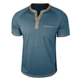 thumbnail image 4 of Mens Henley T-Shirts,Henley Short Sleeve Jersey Cotton Shirts,4 Button Tee Shirts Multi Color,Classic Casual T Shirt with Pocket Blue, 4 of 6