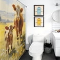 thumbnail image 5 of Farmhouse Highland Cow Funny Cattle And Flower Shower Curtain Modern Home Bathroom Bathtub Decor Waterproof Fabric with 12PCS Hooks, 5 of 8