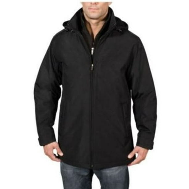 Weatherproof Menâ€™s WaterResistant Ultra Tech Hooded Jacket (Black