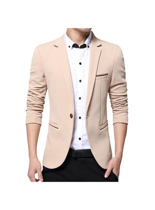 Smihono Men's Trendy Glossy Suit Blazer Jacket Button Front Stretch Suit Coat Prom Wedding Long Sleeve Tuxedo Slim Fit Personality Sequins Business