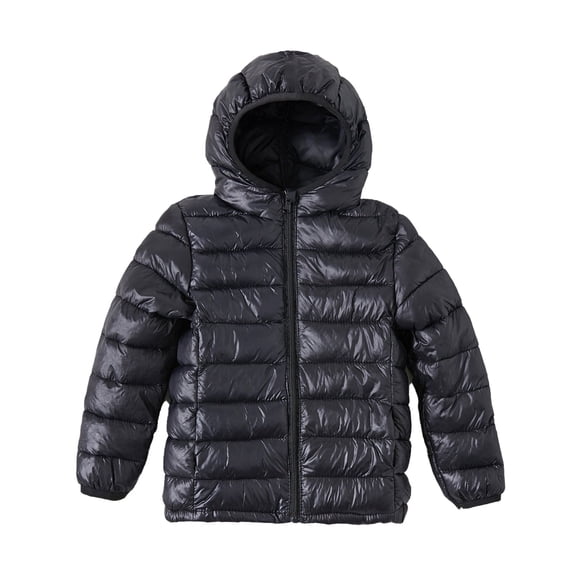PatPat Kids Lightweight Puffer Jacket with Zipper Hood