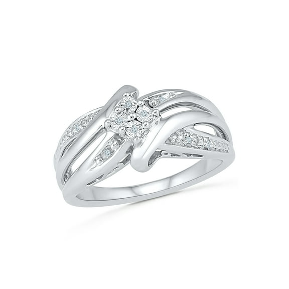 STERLING SILVER 0.03 CTTW WHITE DIAMOND FASHION RING