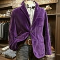 thumbnail image 3 of yuCgh Men's Corduroy Blazer Jacket, Solid Color Casual Suit Cardigan with Warm Pockets, Lightweight Fall Winter Outerwear for Business Casual & Daily Wear,Purple,XL, 3 of 6