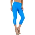 thumbnail image 6 of ToBeInStyle Women's Rhinestone Accent Ruched Capri Leggings, 6 of 6