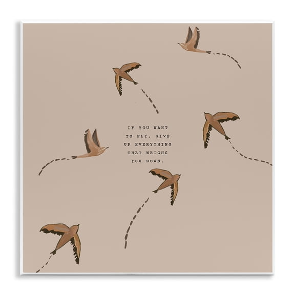Stupell Industries Eclectic If You Want To Fly Wall Plaque Art, 12 x 12, by Amelia Noyes
