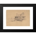 thumbnail image 2 of Henry Farrer 18x14 Black Modern Framed Museum Art Print Titled - Fishing Boats and Shack, 2 of 5