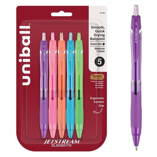 Bolígrafos uni-ball Jetstream Elements 1.0 mm Paquete de 5