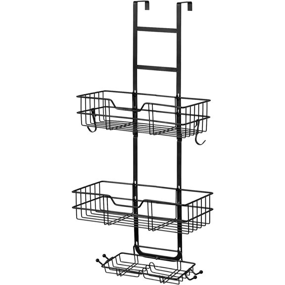 Over the Door Shower Caddy, Hanging Organizer Shelf Rustproof, Shower Basket with Suction Cup