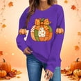 thumbnail image 4 of HongQid Crew Neck Sweatshirts Women Graphic Fall Pumpkin Thanksgiving Pullover Tops Oversized Winter Autumn Shirts, 4 of 7