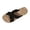 Black, variant on Straw Beach Sandals Summer Strap Slides Slingback Open Toe Flats Woven Outdoor Sandals for Women