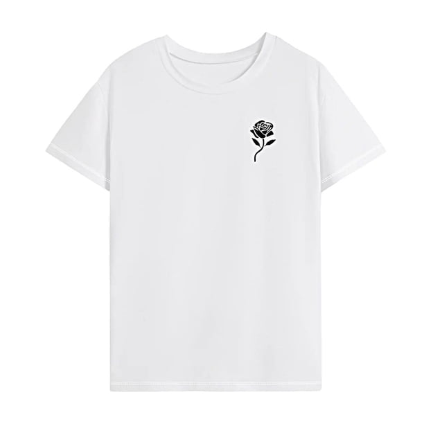 Camiseta para mujer, disfraz de verano, camisa femenina de moda con cuello redondo para deportes de viaje SG