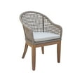 thumbnail image 3 of Set of Two Outdoor Teak Patio Dining Chair with Cushions - Natural, 3 of 6