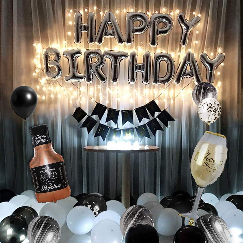 Miidenks 31st Birthday Party Decorations for Men Black and White, Happy 31  Birthday Party Decor Supplies.