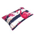 thumbnail image 3 of Naloa Dark Blue Stripes and Pink Flamingos Pillowcase, Throw Pillowcase, Wrinkle-Free, Stain-Resistant with Hidden Zipper for Bedroom Sofa - 16"x24", 3 of 9