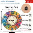 thumbnail image 3 of Colorful Clock Wall Decor Round Art Home Decor 10-Inch Silent Wooden Wall Clock, Battery Operated (AA Batteries Not Included), Artistic Home Decor, 3 of 7