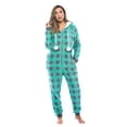 thumbnail image 4 of Just Love Buffalo Plaid Adult Onesie Sherpa Lined Hoody One Piece Pajamas (Mint Buffalo Plaid, Small), 4 of 4