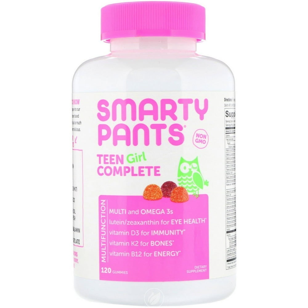 Smarty Pants Teen Girl Formula Multivitamin Omega3s 120 Gummies, Pack