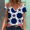 thumbnail image 2 of Moda para mujer Tops Printe Casual Loose Fit Camisetas Blusa Estampado con cuello en V Camisa Pompotops hkajfhjk466065, 2 of 5