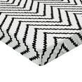thumbnail image 2 of Ambesonne Modern Fitted Sheet, Zig Zag Triangle Print, Twin XL Size, White Black, 2 of 3