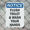 thumbnail image 5 of (2 Pack) Flush Toilet And Wash Your Hands OSHA Notice Sign 10 Inch X 14 Inch Indoor / Outdoor Rust-Free Aluminum Metal Signs for Workplace, Workshop, and Construction Site, Made in the, 5 of 8