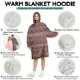 thumbnail image 5 of Wearable Oversized Blanket,Pink Geometric Striped Pattern Wearable Blanket Hoodie for Adults,Cozy Hooded Blankets with Super Pockets,Super Warm Fuzzy Pullover for Women & Men, 5 of 6