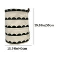 thumbnail image 3 of Holloyiver Laundry Hamper, Large Canvas Fabric Lightweight Storage Basket Toy Organizer Dirty Clothes Collapsible Waterproof for College Dorms, Children Bedroom, Bathroom, 3 of 6