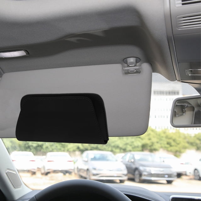 WASHWEPE Clip Para Gafas De Sol En Auto Con Estuche Y Soporte Para Tickets Integrado