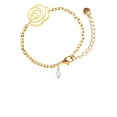 thumbnail image 2 of Delight Jewelry April - Clear Crystal Bicone Gold-tone Flower Link Chain Bracelet, 6.75"+2" Extender, 2 of 4