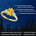 thumbnail image 2 of Gem Stone King 18K Yellow Gold Plated Silver Yellow Citrine and White Moissanite Engagement Ring for Women | 1.96 Cttw | Oval 9X7MM | Gemstone November Birthstone | Size 8, 2 of 7