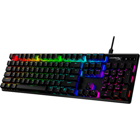 HyperX - Alloy Origins PBT Wired Mechanical Red Linear Switch Gaming Keyboard with RGB Back Lighting - Black