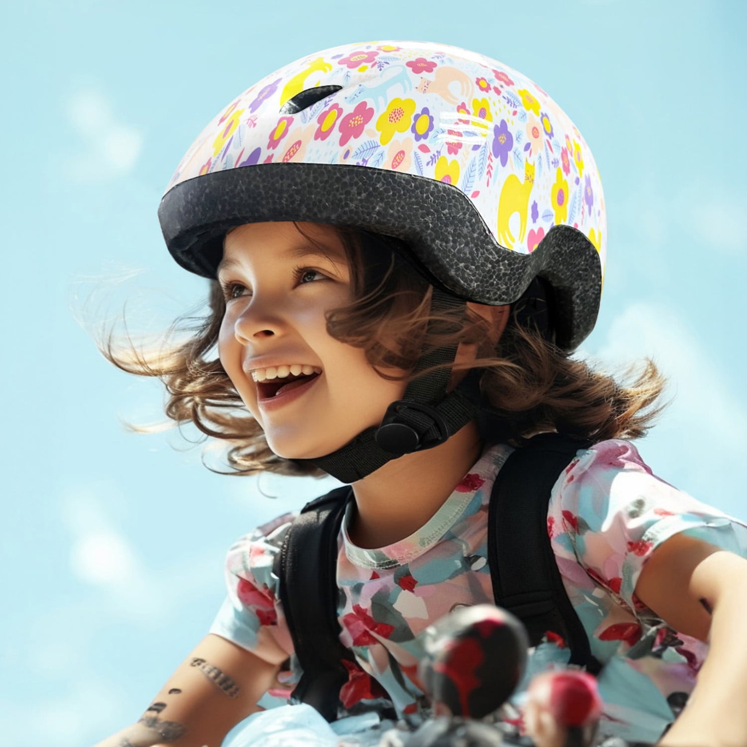 MOUNTALK Kids/Toddler Bicycle Helmet for Infant/Baby to Children 1/2/3/4/5/6/7/8 Years Old, Kids Helmets Ages 2-4/1-3,Skateboard Helmets for Boys and Girls,Flower kitten/S