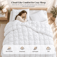 thumbnail image 3 of Unikome King Comforter Set, Soft Down Alternative Comforter with Puff Texture, All Season Cozy Bed Comforter with 2 Pillow Shams, Machine Washable, White, 3 of 7