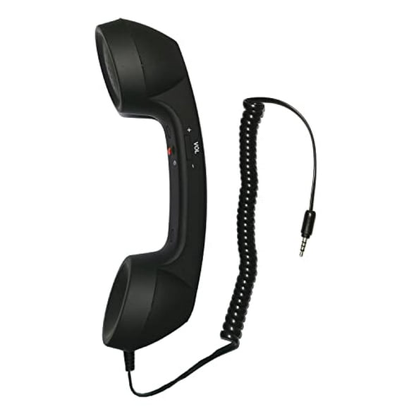YTYKINOY Retro 0.138 in teléfono teléfono celular receptor micrófono micrófono altavoz para iPhone iPad teléfonos móviles teléfono inteligente (negro)