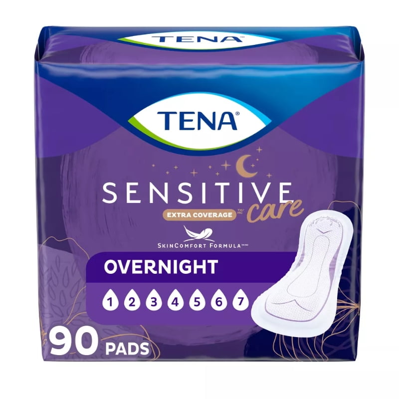 TENA Intimates Bladder Control & Postpartum for Women Incontinence Pads - Overnight Absorbency - 45 Count