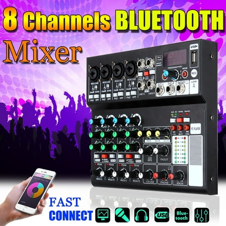 8 Channel USB bluetooth Sound Live Studio Audio Mixer Mixing Console