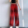 thumbnail image 2 of Fiaer Womens Pajamas Pants Plaid Plus Size Comfort Sleepwear Trousers High Waisted Casual Trendy Pjs Joggers Red2 L, 2 of 6