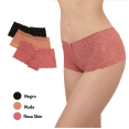 thumbnail image 1 of Paquete 3 Bóxer Cachetero Encaje Sexybox Lencería Mod. 271 Talla Mediana SexyBox Boxer 271, 1 of 8